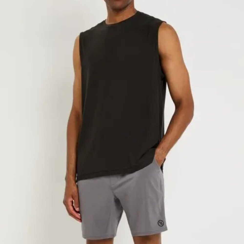 VUORI Strato Tech Tank Top Black Athletic Soft Stretch Shirt Performance Size L